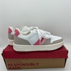 Levi's White, Pink, and Gray Sneakers